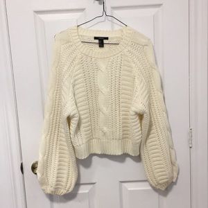White knit sweater